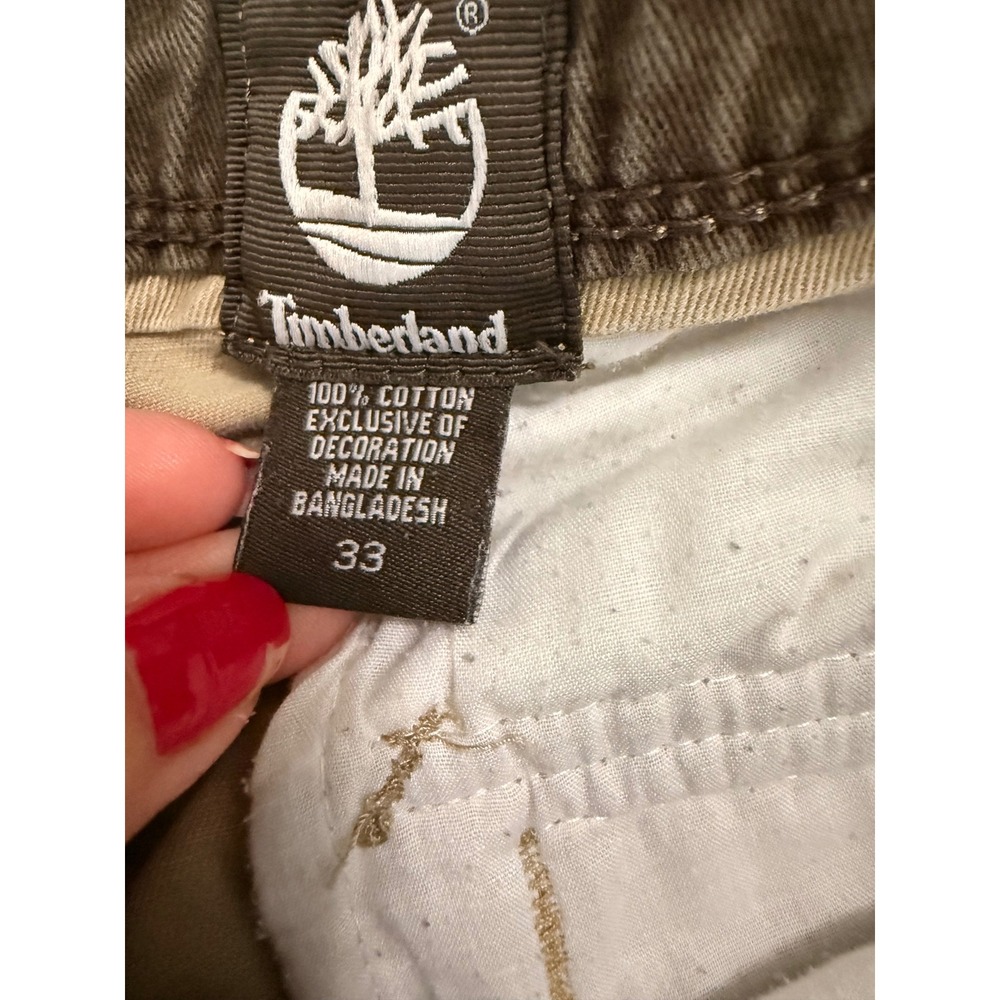Timberland Mens Tan Khaki Cotton Twill Multi Pocket Cargo Shorts Size 33 - Picture 7 of 7
